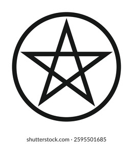 Pentagram sign symbol icon. Pentacle Sign. Esoteric Symbol. Isolated on white and black background. Pentagram logo. Vector illustration.