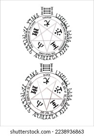 Estrella pentagrásica con diseño satánico