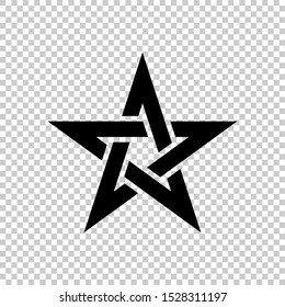 Pentagram Star Icon. Celtic Star Knot Design Illustration