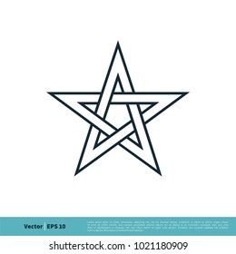 Pentagram Star Icon Vector Logo Template Illustration Design. Vector EPS 10.