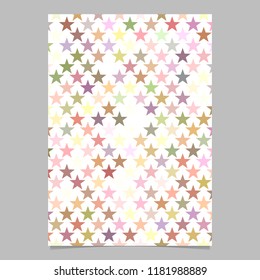 Pentagram star pattern brochure design - vector cover background graphic