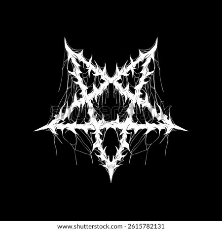 Pentagram Star shaped sigil with web threads and gothic symmetry, vector design isolated. Perfect for black metal logo, streetwear and occult dark aesthetic designs