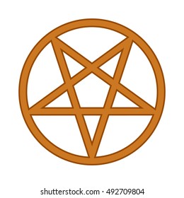 Pentagram symbol icon on white background. Vector illustration.