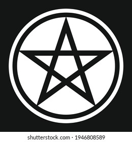 Pentagram symbol illustration isolated on white background. Simple, black pentagram symbol. EPS