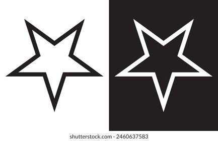  Pentagram Symbol. isolated on white and black background. pentagram logo. EPS 10