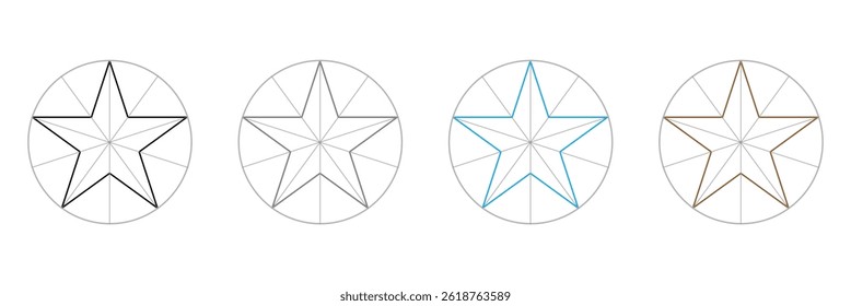 Pentagram Symbol. isolated on white and black background. pentagram logo. EPS 10  .Vector Illustration .