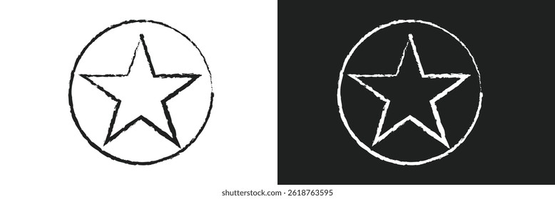 Pentagram Symbol. isolated on white and black background. pentagram logo. EPS 10  .Vector Illustration .