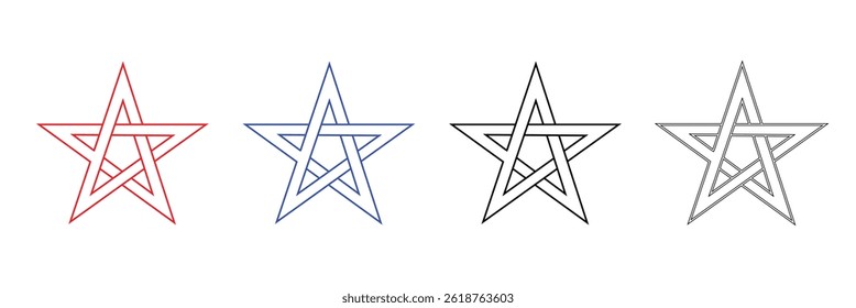 Pentagram Symbol. isolated on white and black background. pentagram logo. EPS 10  .Vector Illustration .