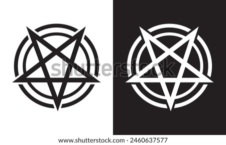  Pentagram Symbol. isolated on white and black background. pentagram logo. EPS 10