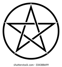 Pentagram Symbol - Star sign with magic evil spiritual symbol illustration