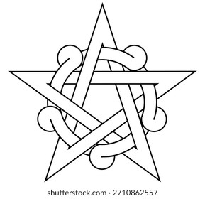 Símbolo de pentagrama Vector Fondo blanco para icono Web Fondo de pantalla tatuaje símbolo logo religioso. Ilustración vectorial