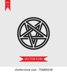Pentagram vector icon, illustration symbol