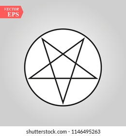 Pentagram vector icon. Isolated vector Illustration. Black on White background. EPS Illustration.