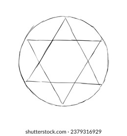 Pentagram vector icon isolated satal evil doodle