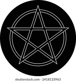 Pentagram vector icon. Star symbol. Isolated vector Illustration black on white background.