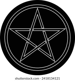 Pentagram vector icon. Star symbol. Isolated vector Illustration black on white background.