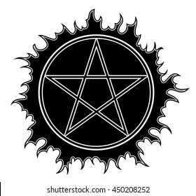 Pentagram vector icon. Star symbol. Isolated vector Illustration black on white background.