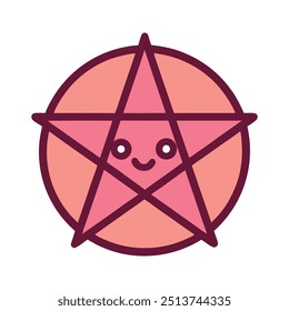  Pentagram vector illustration in cartoon, clipart, and line art styles for digital download.