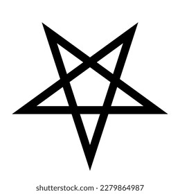 Pentagram - ilustración vectorial de estrella simple de cinco puntas, aislada en fondo blanco