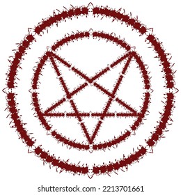 pentagram vector made of blood