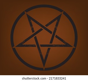 Pentagram Vector With Red Background