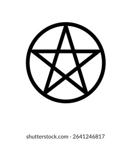 Pentagram wicca pagan symbol mystical star circle.