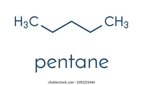 Pentane (n-pentane) alkane molecule. Skeletal formula.