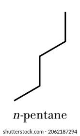 Pentane (n-pentane) Alkane Molecule. Skeletal Formula.