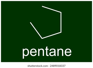 Pentane is a straight chain alkane consisting of 5 carbon atoms.