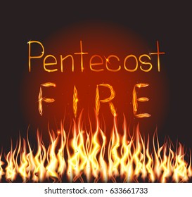 Pentecost fire. Trinity holiday.  Descended fire as a symbol of the holy spirit. Vector design