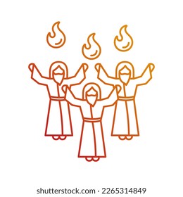 Pentecost gradient linear vector icon. Whit Sunday. Christian holiday. Jesus Christ followers celebrate Feast of Weeks. Thin line color symbol. Modern style pictogram. Vector isolated outline drawing