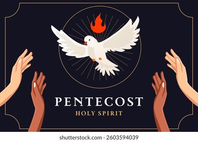pentecost holy spirit background illustration in flat style design