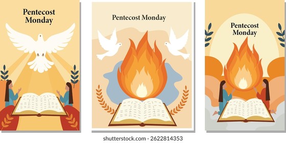 Pentecostes Segunda-feira Descida do Espírito Santo Vetor Arte