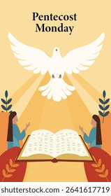 Pentecost Monday Descent of the Holy Spirit Vector Art