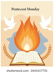 Pentecost Monday Descent of the Holy Spirit Vector Art