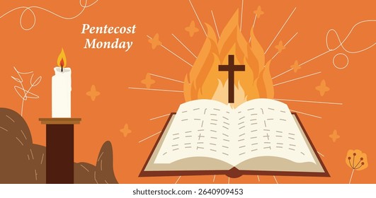 Pentecost Monday Holy Spirit Vector Illustration 