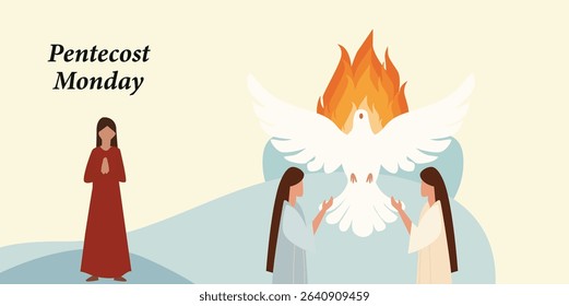Pentecost Monday Holy Spirit Vector Illustration 