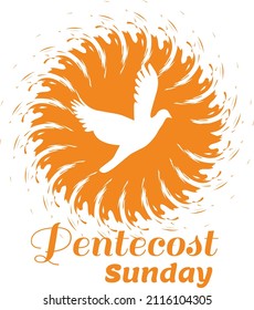 Pentecost poster design for print or use as card, flyer or T shirt	