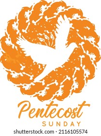 Pentecost poster design for print or use as card, flyer or T shirt	