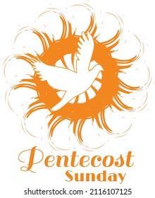 Pentecost poster design for print or use as card, flyer or T shirt	
