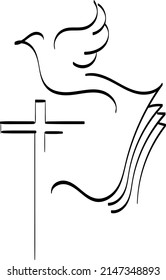 Pentecost poster design for print or use as card, flyer or T shirt	