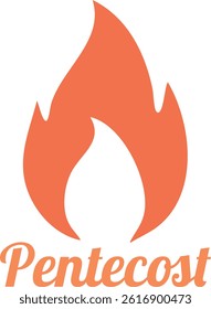 Pentecost poster design for print or use as card, flyer or T shirt	
