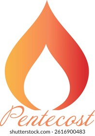 Pentecost poster design for print or use as card, flyer or T shirt	
