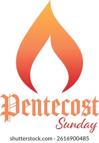 Pentecost poster design for print or use as card, flyer or T shirt	