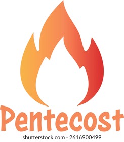Pentecost poster design for print or use as card, flyer or T shirt	