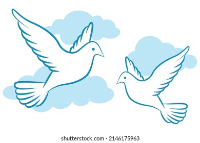 Pentecost Sunday background with flying dove
