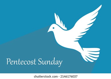 Pentecost Sunday background with flying dove
