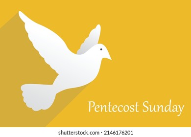 Pentecost Sunday background with flying dove