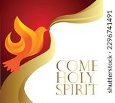 Pentecost Sunday come holy spirit banner vector illustration