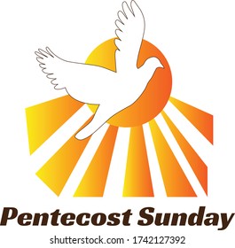 Pentecost Sunday, Come Holy Spirit, Typography for print or use as poster, card, flyer or  T Shirt 